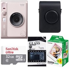 FUJIFILM instax mini Evo 拍立得相機, 1個, EVO粉色+記憶卡32g+保貼+副廠直黑包+空白底片20張, 1個