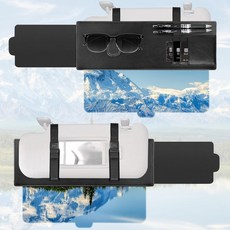 측면 차양이 있는 차량용 선바이저 익스텐더 선글라스 홀더 클립 및 스트랩 디자인이 업그레이드된 UV400 편광 자동차 익스텐션 블로커 | 안전한 주행을 위한 안티 글레어 보호, Visor with Sunglasses Holder