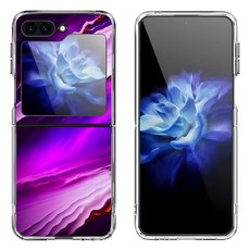 Bcov 삼성 갤럭시 Z 플립 6용 케이스 화이트 클라우드 마블 긁힘 방지 솔리드 하드 케이스 충격 폰 커버 213964, Bcov 삼성 갤럭시 Z 플립 6용 케이스, 화이트 클