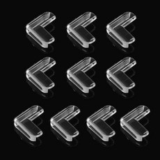 봉봉 말랑한 모서리보호대 원형 3면, 투명, 10개