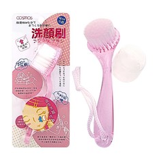 cosmos 洗顏刷 洗臉刷，深層清潔毛孔，溫和去除角質，打造光滑細緻肌, 1個, 透粉洗臉刷(B32114)