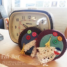 봉쥬르 파리 헤어핀 교구 바느질 펠트diy, 다크엘로우 앤 다크브라운, 1개