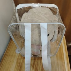 40CM 솜인형 덕질 투명 가방 pvc 키링 보관 투명가방 이타백, 화이트 더블 세로 40x30x20 cm