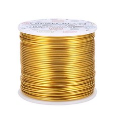 원형 알루미늄 공예 와이어 컬러 68000x1.5mm 손공예 제작 재료 주얼리 분재 공예품 DIY, 1롤, 샴페인 골드