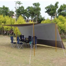 렉타 타프 암막 터널 방수 캠핑 그늘막 대형 암막 탄, 4x3m 미색+흰색 폴대 2m 4개