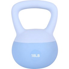 소프트 케틀벨 충격 방지 샌드 필드 중량 운동 기구 미끄럼 컬러 코드형 홈트레이닝 다용도, BLUE, 18 LB