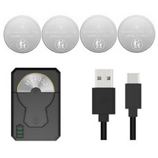 CR2032 호환 충전식 ML2032 배터리 충전기 세트, 1세트, 4개입