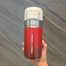 스타벅스 SS 캠퍼스 레드 퀵고 보온병 473ml 쇼핑백 세트, 1개