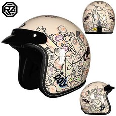 오픈페이스 반모 레트로 경량 복고풍 귀보호대 남여공용, 걸리