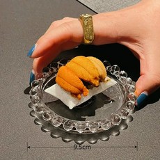 물방울 캐비어그릇 유리접시 접시 받침접시 크리스탈, 진주 나비 2개 파손 보상