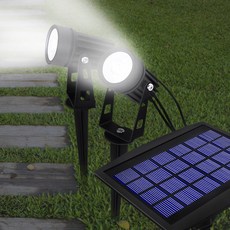 城市 LED 太陽能 2 頭射燈庭院燈, 混色