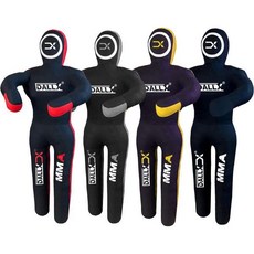 달엑스 MMA 그래플링 더미 BBJ 레슬링 브라질리안 주짓수 펀칭백 유도 가라테 던지기 복싱 격투 자기 방어 서서 자세 – 채워지지 않음, Black, 6FT, 1개, 검정