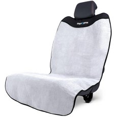 HAPPEGEAR Happeseat 방수 카시트 커버 및 프로텍터 - 범용 핏 타월 미끄럼 방지 뒷면 쉬운 설치 보관 세탁기 세탁 가능 전면 뒷면에 적합 실버, Sand, Sand