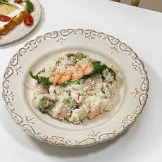 리코 북유럽 엔틱 예쁜 디너 파티 리조또 레스토랑 림스볼 27cm, 1개, 크림