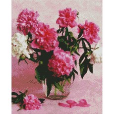 하모니아트 남녀공용 DIY 보석십자수 캔버스형 40X50, 13. 모란1, 1개