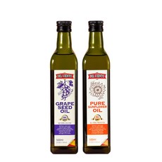 델비엔토 포도씨유+해바라기씨유 500ml 2병 스페인산 프리미엄 오일 식용유 안전포장, 2개