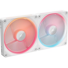 CORSAIR iCUE 링크 LX120-R RGB 120mm PWM 후진 팬 트리플 키트 저소음 마그네틱 돔 베어링 듀얼 라이트 루프 퀵턴 나사 제로 RPM 모드 블랙, 2 x 140mm, 화이트