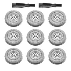 9PCS Hatteker Replacement Heads Compatible with Hatteker Electric Shaver RSCX-7568 2 Cleaning Bru, 9 Pack