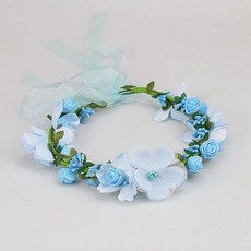 화관 브라이덜샤워 리스 감성 축하 은방울 스냅, 가랜드 블루