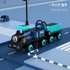 대형 붕붕카 기차 트레인 장난감 전동 리모컨 선물, 듀얼 구동, 1개, 로열블루 기관차+블루 1칸