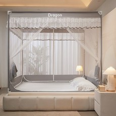 加密加厚防摔全底三門蚊帳 嬰兒床加厚臥室開門蚊帳, 高级灰【三门防摔】