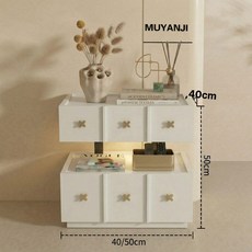 mir 침대헤드선반 수납침대 침대헤드틈새수납장, 불필요, 50x40x50cm, 웜화이트