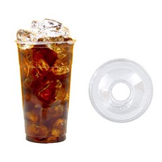 삭제 미사용 투고팩토리 테이크아웃 PET 아이스컵+돔뚜껑 107파이 1리터 32온스, 50세트, 1L