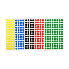 TW 원형스티커 꾸미기 분류 칭찬 7장 투표 9mm 소형, 노랑색, 1개, one