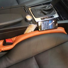 차량 틈새 쿠션 사이드 시트 차 좌석 푹신한 차량용 안전, 1개, 브라운