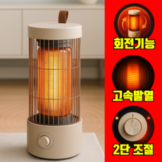 [원적외선] 회전 카본 히터 가정용 캠핑 전기 온풍기