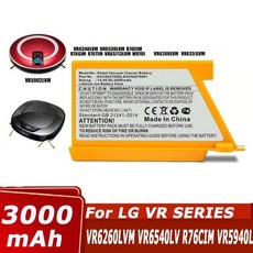 로봇 진공 VR6270LVB VR6270LVMB VR63455LV VR6370LVM VR64604LV EAC용 고용량 14.4V 5000mAh 배터리 60766103, 3000mAh