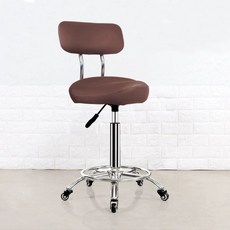 높은 의자 스툴 바퀴 등받이 바체어 체어 회전 캐셔 바의자 식탁 바텐 홈바 업소용, 공식 표준 구성, 브라운새+등받이