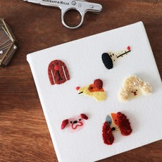 강아지 자수 액자-[ DIY 키트/ 동영상 설명 제공], 베이직KIT, 1개