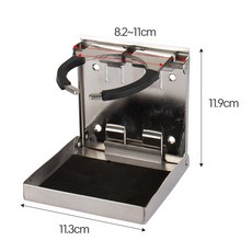 船舶配件遊艇釣魚船房車不銹鋼簡易折疊水杯架 (可調可收縮), 1個, 大號