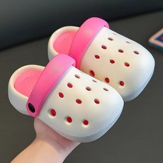 男童涼鞋 夏季透氣 防滑鞋底 兒童洞洞鞋 柔軟舒適 沙灘玩耍 戶外活動 輕便設計+白粉+200碼
