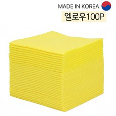 홈밸류언스 대영 국산행주 업소용 판촉용 부직포행주 컬러 주방 색상선택, 옐로우 벌크, 100개