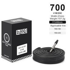 라이더레이스 자전거 이너튜브 700C 18 23 25 28 32 35 43C 로드 사이클링 타이어 48/60mm AV F/V 슈레더 프레스타 밸브 부틸 고무, [03] 18 23C FV 48MM