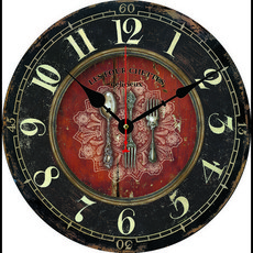 레트로 문어 벽시계 주방 장식 벽 예술 침묵 비 Ticking 대형 라운드 벽시계 거실 침실 사무실, 04 8inch(20CM), 1개, [34] hlc29725