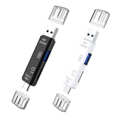 Type C Micro USB 三合一 OTG讀卡機 (TF卡/USB2.0) 多功能讀取，手機電腦通用，高速傳輸, 黑色, 1個, D188