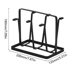 병 컵 걸이형 건조대 후크 유리 용기 보호 고무 끝이 정리대, 1개, 1. Black