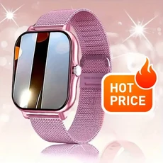 ​2025 스마트 피트니스 워치 - 무선 통화 50가지 스포츠 모드 심박수/산소포화도 추적, 04 Pink Steel Belt