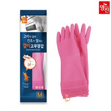 명진 걸이형 고무장갑 중 10개, 분홍색, 중(M)