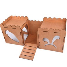 《兔子窩》木質拚圖 益智玩具 閨蜜生日禮物 女友禮物 家居擺設, 1個, 兔子窩