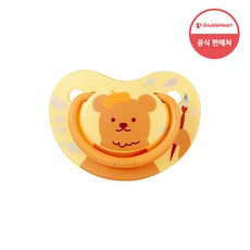 더블하트 Fun Friends 노리개 젖꼭지, 2개, 옐로우베어, 2단계