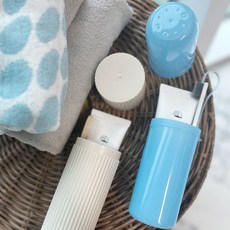 휴대용 칫솔케이스 여행용 칫솔보관 칫솔통, 블루라운드