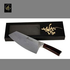 臻 大馬士革鋼系列 中式菜刀-肉桂刀 DLC828-4M 高級廚具, 1個