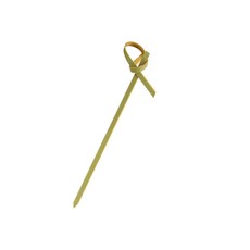 竹製果針 花結串 9cm, 綠色, 100個