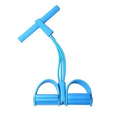 가슴운동기구 4튜브 페달 텐셔너 4단계 저항 풀 로프 트레이닝 기구 홈짐 운동용 복근 밴드, Blue