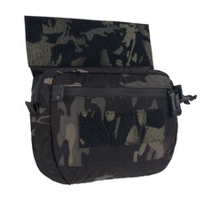 桃園出貨-戰術下掛腹包 多功能工具袋 軍用迷彩雜物包 軍迷背心腹包, 多攝像頭黑色