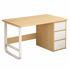 AOTTO 北歐風U型加粗三抽書桌